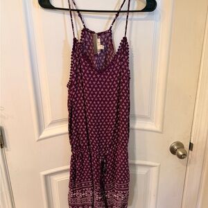 Skies Are Blue Violet Patterned Romper